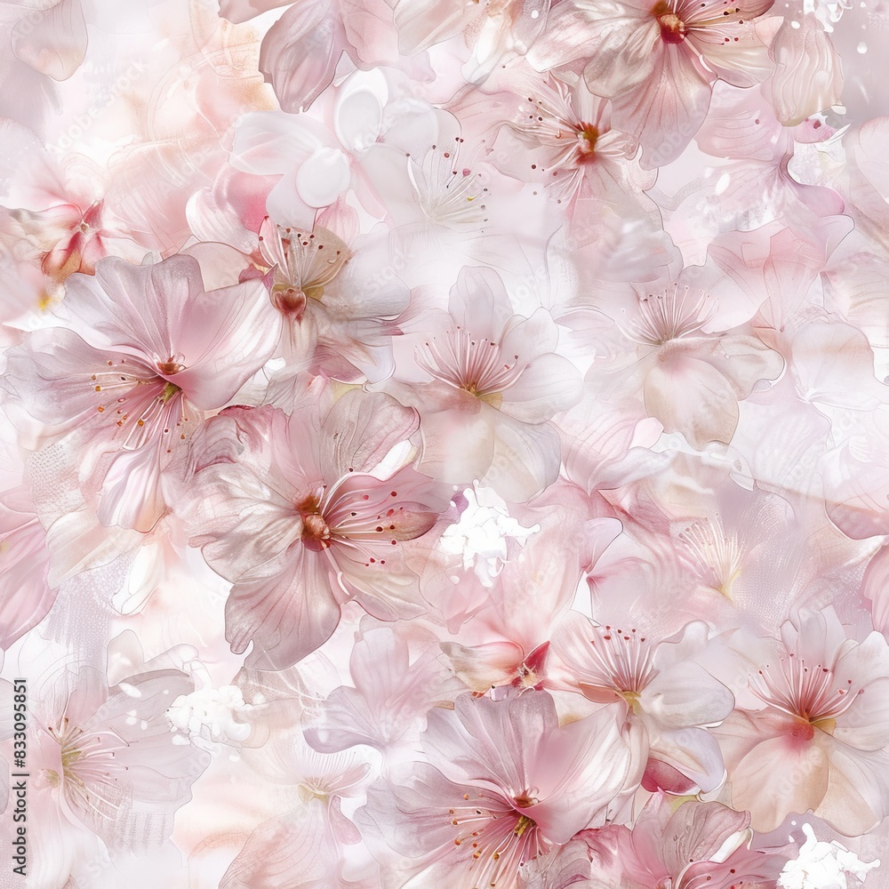 seamless pattern of cherry blossoms in soft shades of pink and white seamless pattern of cherry blossoms in soft shades of pink and white