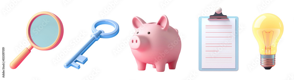 Obraz premium 3d business strategy set