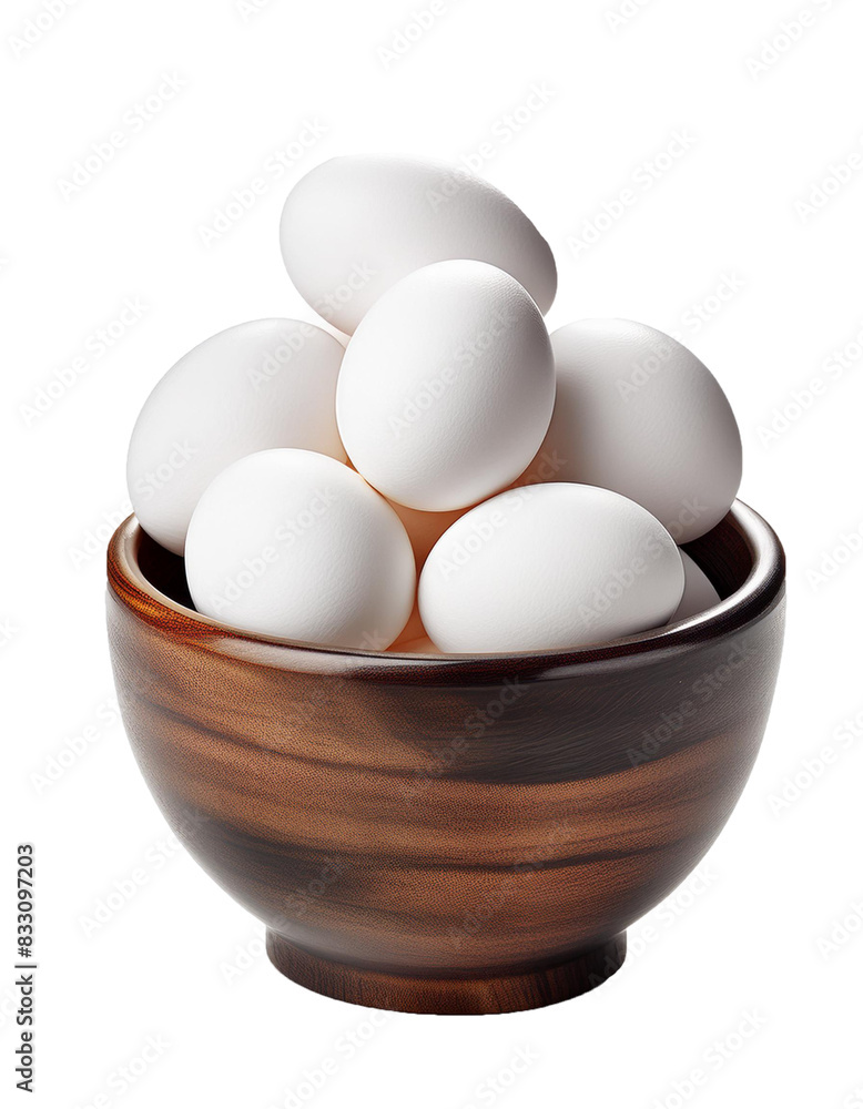 Bowl of white eggs, isolated on transparent or white background Bowl of white eggs, isolated on transparent or white background