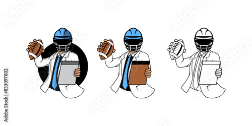 American Football Coach Design Illustration vector eps format , suitable for your design needs, logo, illustration, animation, etc.