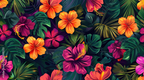 Elegant Exotic Floral Pattern for Textile and Decor