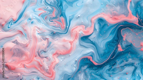 青とピンク色の抽象的な液体の背景