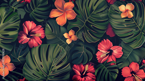 Elegant Exotic Floral Pattern for Textile and Decor