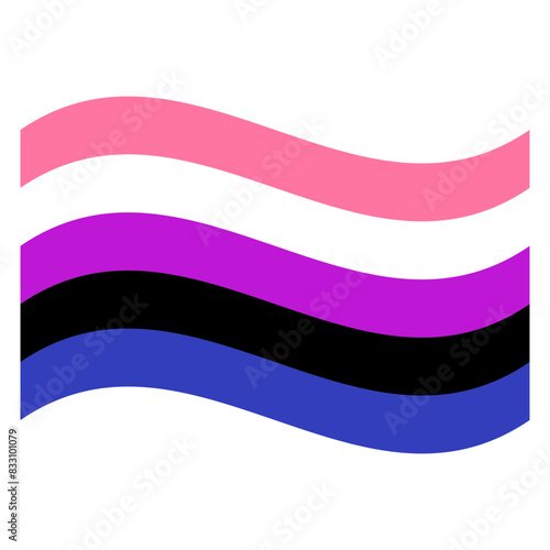 Wavy Genderfluid Pride Flag Isolated in White