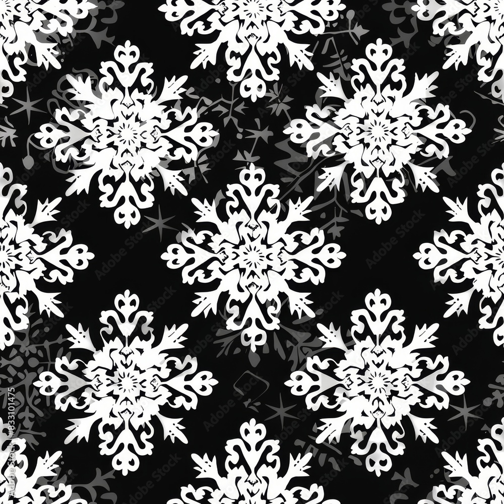 seamless pattern of snowflakes in intricate patterns seamless pattern of snowflakes in intricate patterns
