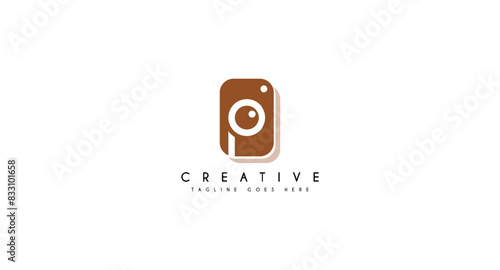 Letter P Photo Box Logo design vector Illustration.