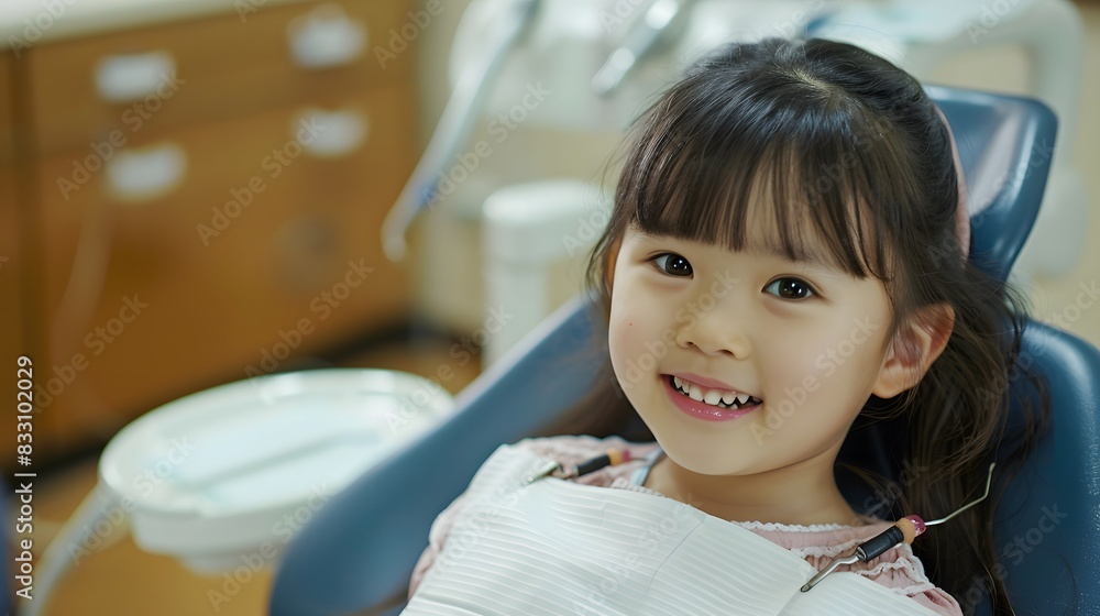 歯医者で治療をする女の子