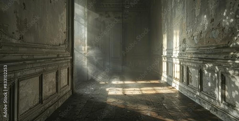 Shadows dance across the walls of an empty room, imbuing it with an air of mystery and intrigue. Shadows dance across the walls of an empty room, imbuing it with an air of mystery and intrigue.