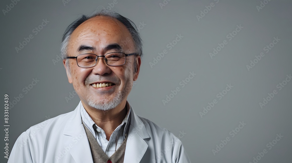 笑顔のシニア医師 笑顔のシニア医師
