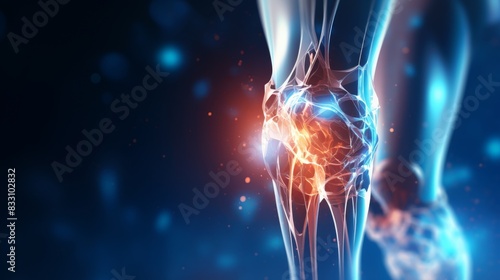 Detailed 3D Illustration of Arthritis Joint on Medical Background for Educational Purposes photo