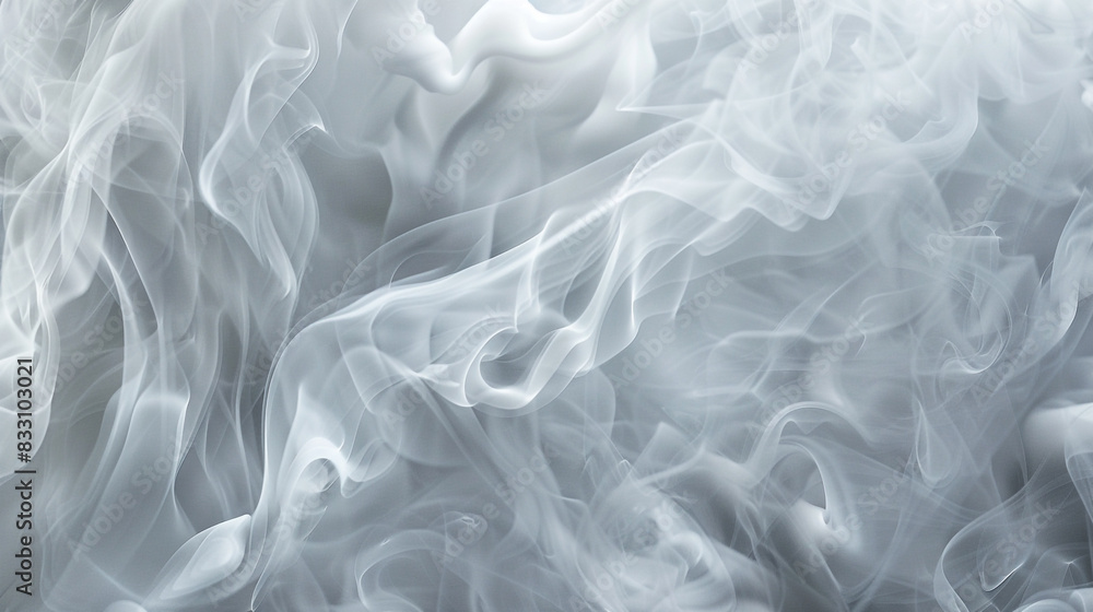 Obraz premium Minimalist design featuring elegant pearl white smoke in gently billowing patterns,