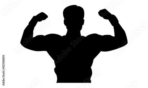 silhouette of man bodybuilder posed