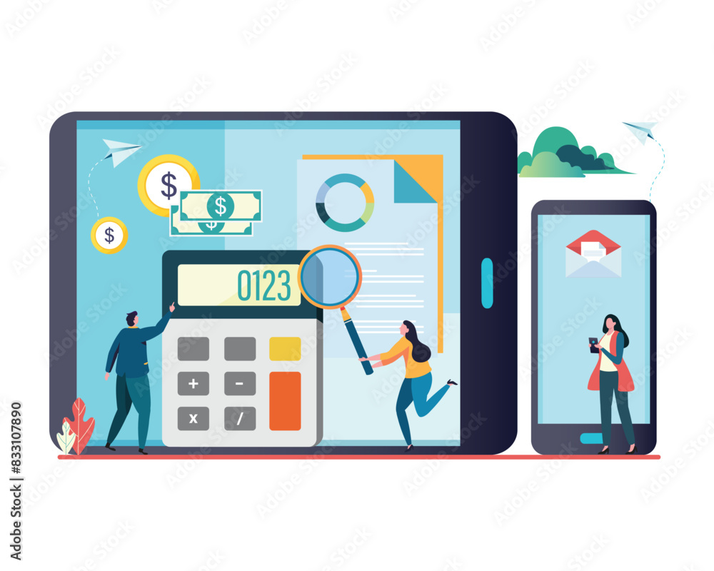 People analyzing financial data on a tablet People analyzing financial data on a tablet