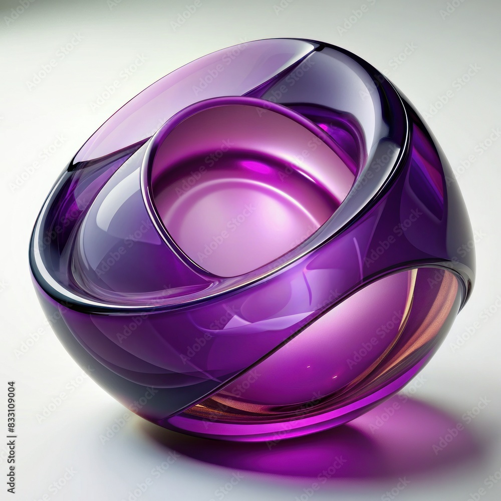 3D Render of a Purple Glass Paperweight, on isolated white background, Generative AI 3D Render of a Purple Glass Paperweight, on isolated white background, Generative AI