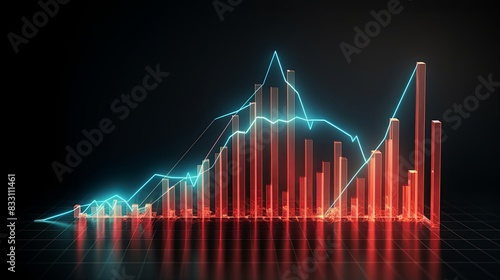 Dynamic Stock Market Graph Chart Showing Financial Investment Trends - 3D Illustration Concept