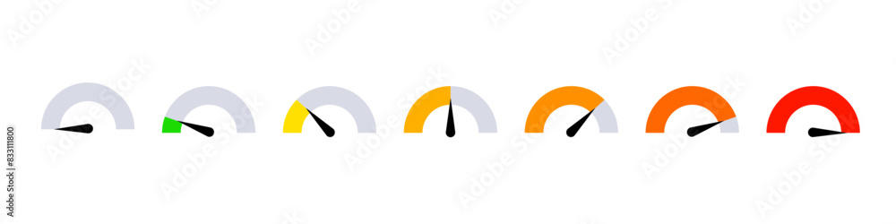 Indicator icon. Speedometer set vector. Indicator icon. Speedometer set vector.