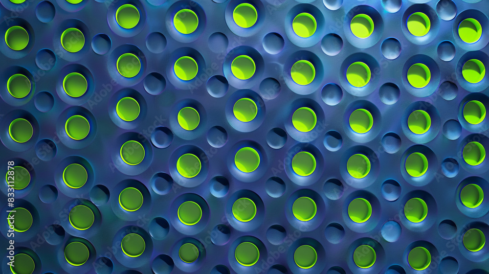 Neon green circular dots on slate blue, perfect for fitness and sports marketing, Neon green circular dots on slate blue, perfect for fitness and sports marketing,
