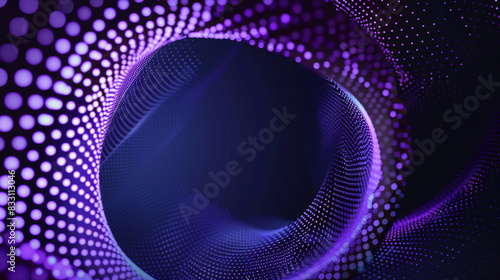 Fototapeta Naklejka Na Ścianę i Meble -  Swirling purple dots on an azure frame, crafted for digital tech events,
