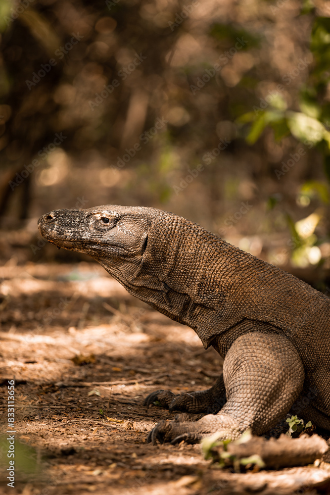 Close up Komodo dragoon on labuan bajo ; Wildlife indonesia tourism Close up Komodo dragoon on labuan bajo ; Wildlife indonesia tourism