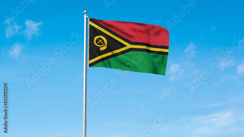 High detailed flag of Vanuatu. National Vanuatu flag. Oceania. 3D illustration. photo