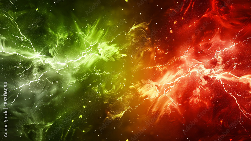 Azure and tangerine explosion on a brochure resembling fireworks, Azure and tangerine explosion on a brochure resembling fireworks,