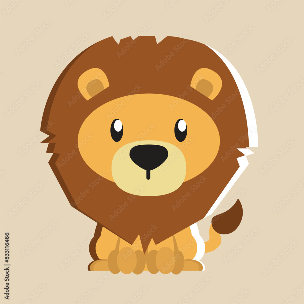 Fototapeta premium Lion vector with detailed illustration of light and shadow