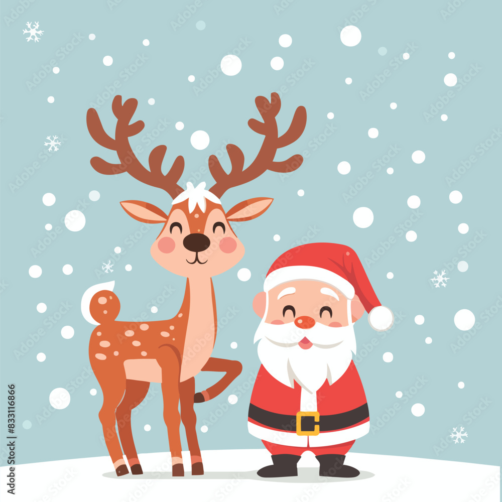 santa claus with reindeer santa claus with reindeer