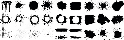 Black ink splatter, vector ink splashes, grunge elements, abstract paint spots, artistic design, creative backgrounds illustration, texture, messy, graphic resources