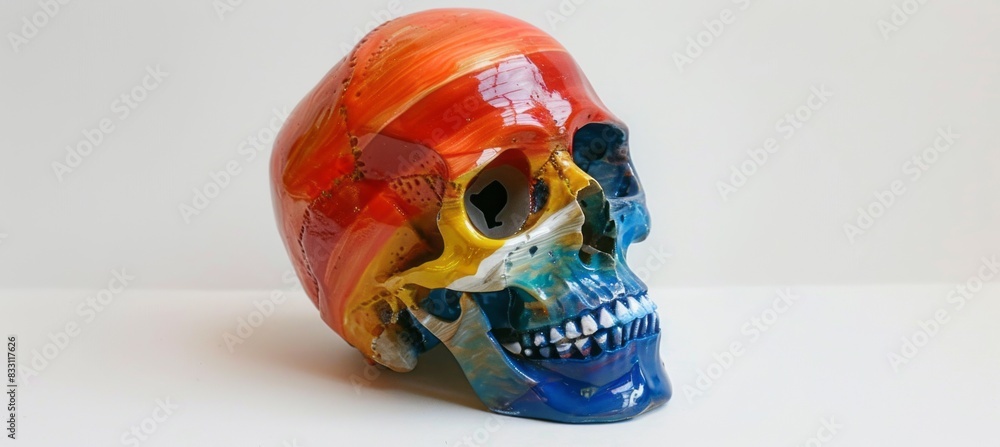 Human skull with colorful paint. LGBT pride gender equality symbol. Generative AI technology.
Human skull with colorful paint. LGBT pride gender equality symbol. Generative AI technology.