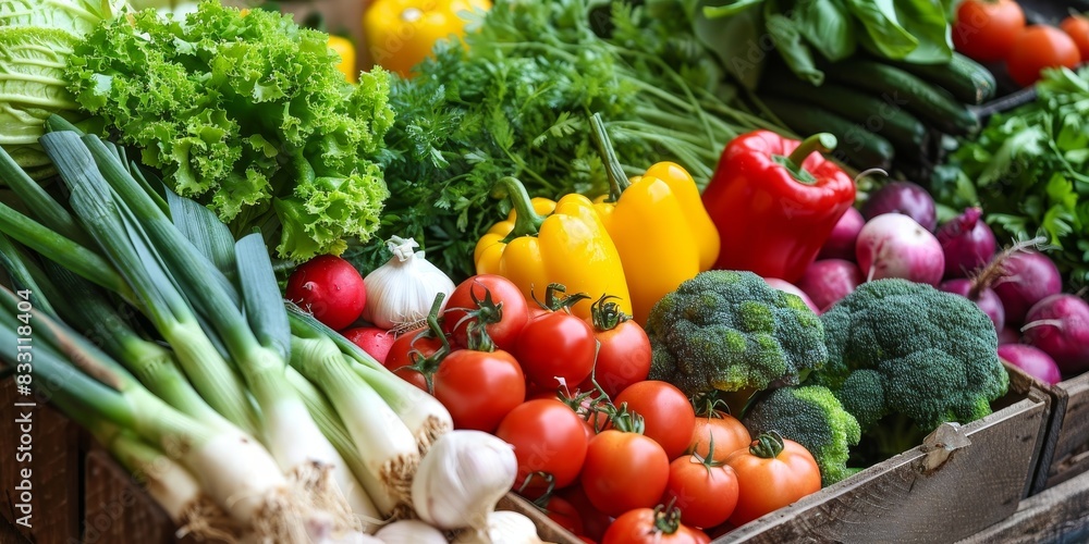 Fresh organic vegetables and fruits on a wooden table. Fresh organic vegetables and fruits on a wooden table.