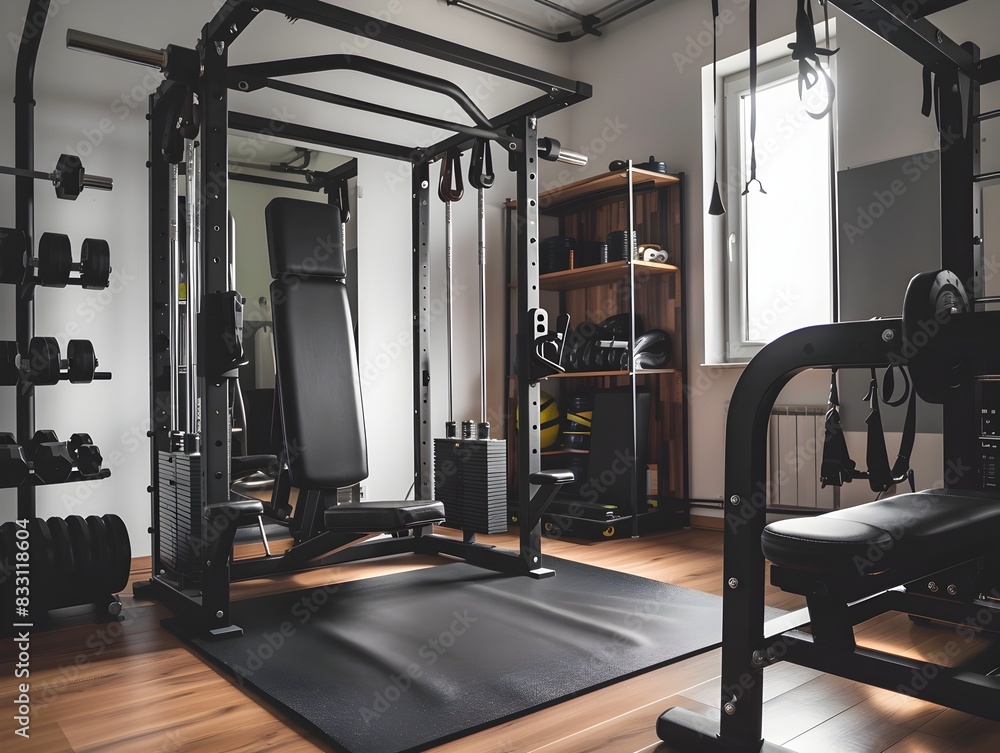 Fototapeta premium Customized Gym Studio with Specialized Equipment for Personalized Fitness Routines and Strength Training Sessions