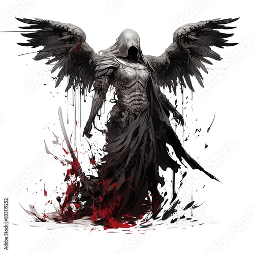 angel of death illustration. made with generative Ai
