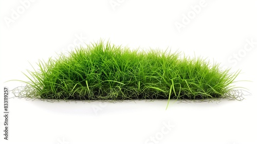 A realistic depiction of a broad section of soft artificial grass, with a slightly wavy texture to mimic natural grass, set against a white backdrop.