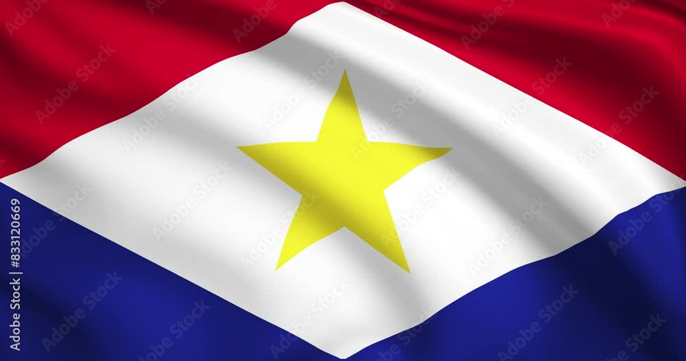 the flag of Saba. Saba flag background. 4k 60FPS