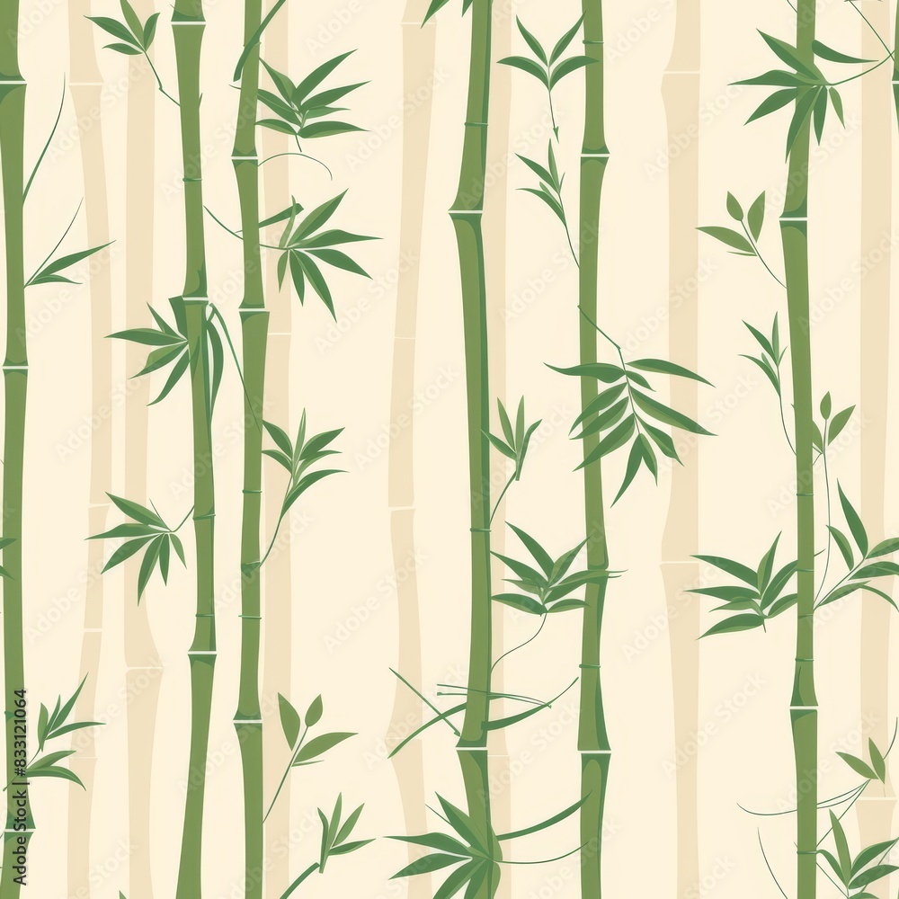 seamless pattern of bamboo stalks and delicate leaves seamless pattern of bamboo stalks and delicate leaves