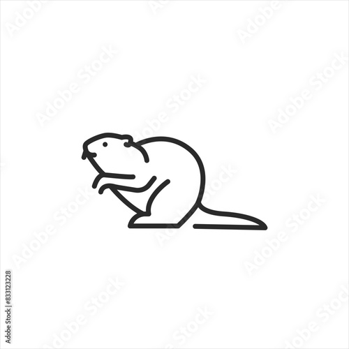Beaver icon. Simple beaver icon designed for web interfaces  educational content  and graphic design projects. Vector illustration