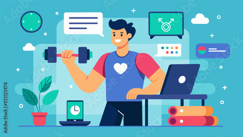 Bring the personal touch of a coach to your virtual workouts with instant feedback and corrections to help you achieve your fitness goals.. Vector illustration