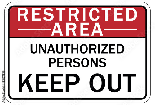 Unauthorized person keep out sign