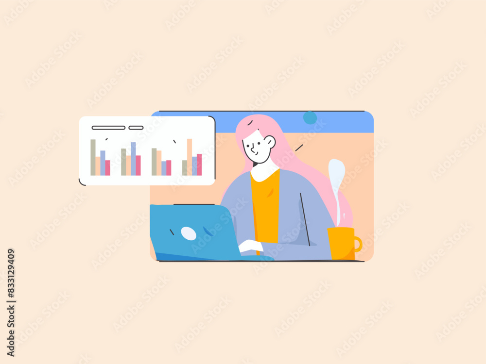 Flat vector illustration of business people operating work scene
Flat vector illustration of business people operating work scene