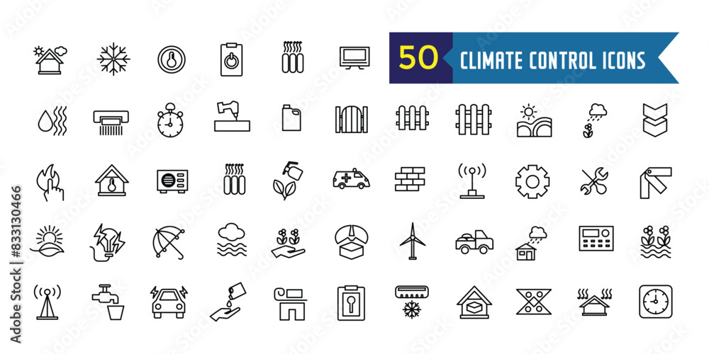 Climate control systems icons set. Outline set of climate control systems vector icons for ui design. Outline icon collection. Editable stroke. Climate control systems icons set. Outline set of climate control systems vector icons for ui design. Outline icon collection. Editable stroke.