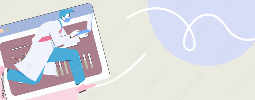 Flat vector illustration of business people operating work scene
Flat vector illustration of business people operating work scene