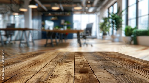 Wallpaper Mural Abstract Front blur wood texture table bar view on clean terrace Torontodigital.ca