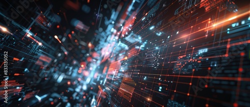 Wallpaper Mural abstract digital designs displayed on a sleek black background, demonstrating the cutting-edge creativity and sophistication of the showcased technologies Torontodigital.ca