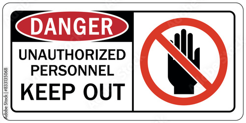 Unauthorized person keep out sign