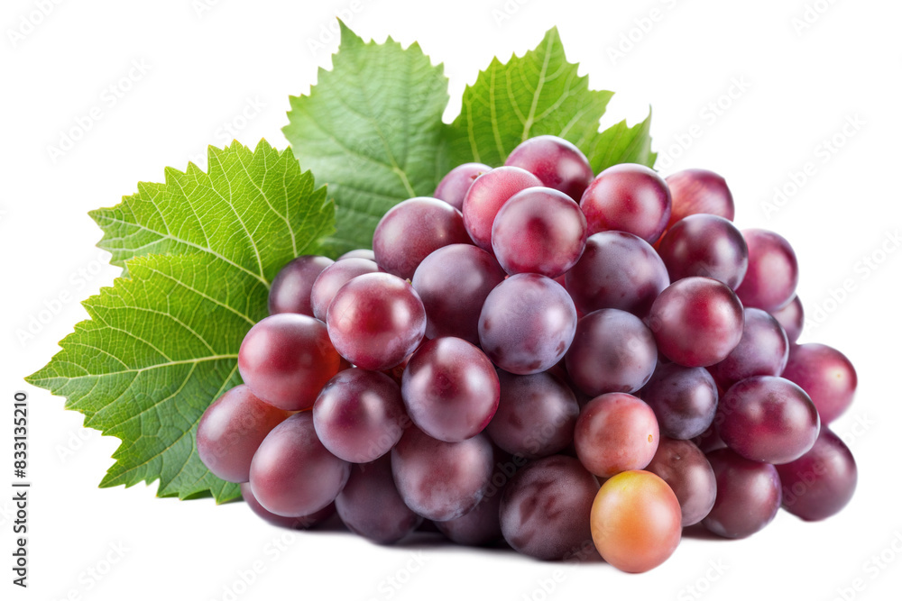 Fototapeta premium Whole Grape Bunch and Grape Cut-out Image 