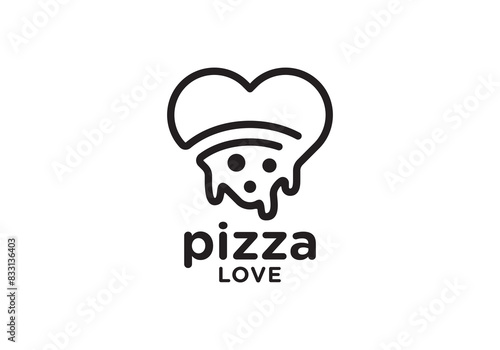 love pizza logo, fast food cafe and restaurant vector design