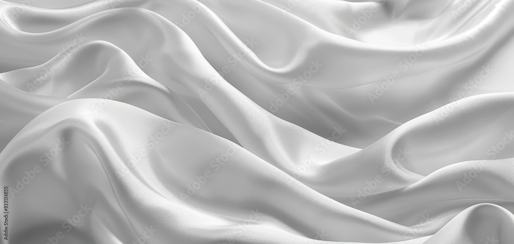 Smooth white silk fabric texture background. Elegant textile drapery with soft folds and waves, perfect for luxury design and fashion projects. Smooth white silk fabric texture background. Elegant textile drapery with soft folds and waves, perfect for luxury design and fashion projects.