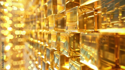 photograph of 3d gold bar wallpaper © WITTAYA  ANGMUJCHA