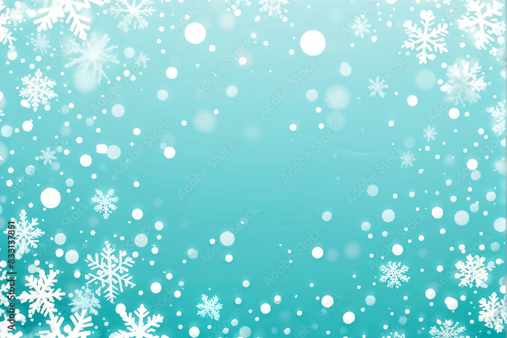 Random falling snow flakes wallpaper. Snowfall dust freeze granules. Snowfall sky white teal blue background. Many snowflakes Random falling snow flakes wallpaper. Snowfall dust freeze granules. Snowfall sky white teal blue background. Many snowflakes