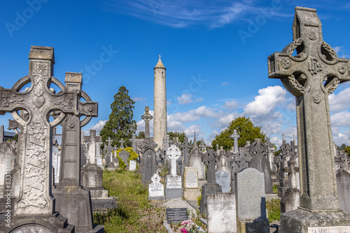 Photography Dublin, Ireland - May 5 2024 Beautiful morning at Glasnevin Cemetery in Dublin